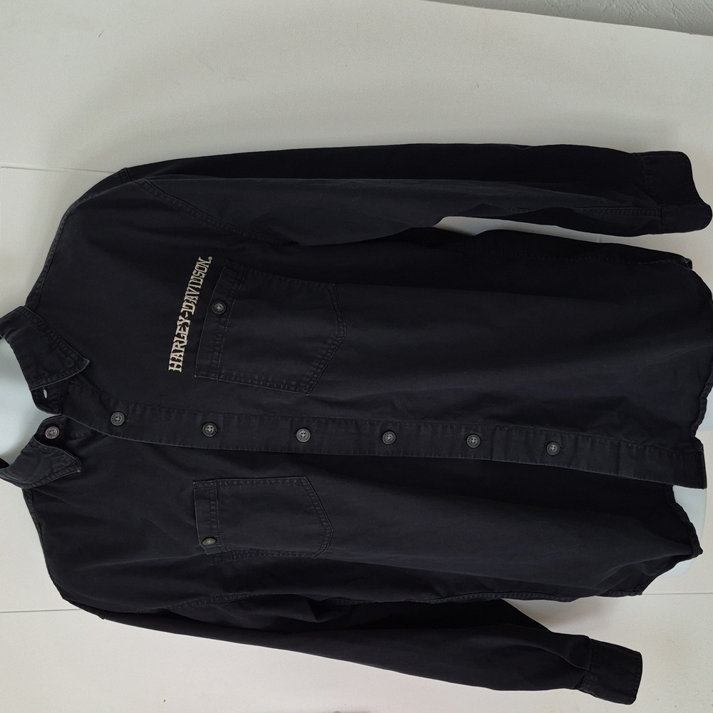 Harley-Davidson Black Long Sleeve Shirt Willie G Embroidered L - Picture 3 of 7